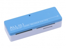 All in 1 USB 2.0 High Speed Card Reader Writer - Blue